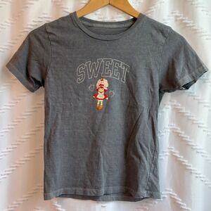 Strawberry Shortcake Sweet Graphic Tee Charcoal Grey Cotton T-Shirt Small 2024